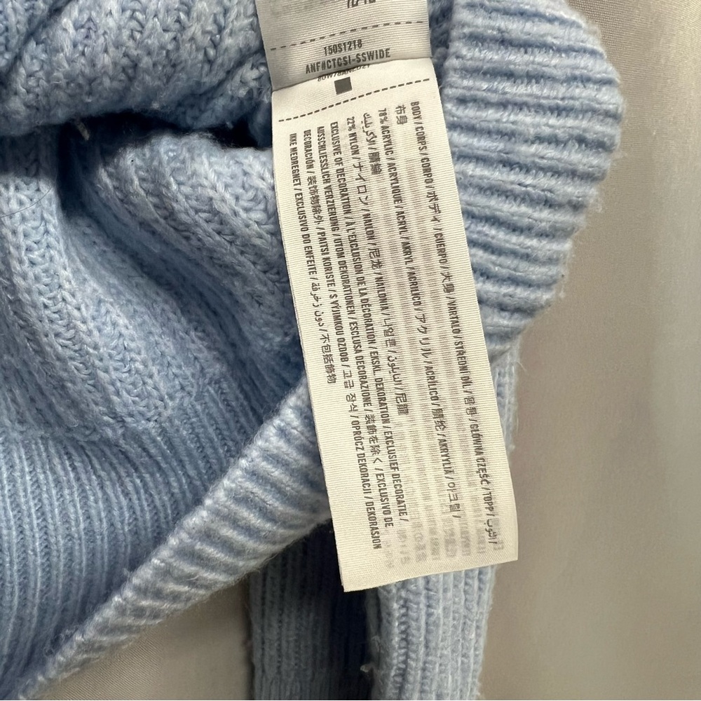 Abercrombie‎ & Fitch Pale Blue Pearl Button Knit Cardigan Classy Large - Picture 5 of 6
